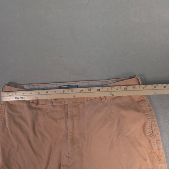 Peter Millar Mens Chino Shorts Peach Size 34 Flat Front Cuffed Casual Summer - Picture 2 of 9